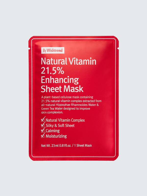 By Wishtrend- Natural Vitamin C 21.5% Enhancing Sheet Mask /23 ml, Ενυδατική μάσκα προσώπου με βιταμίνη C