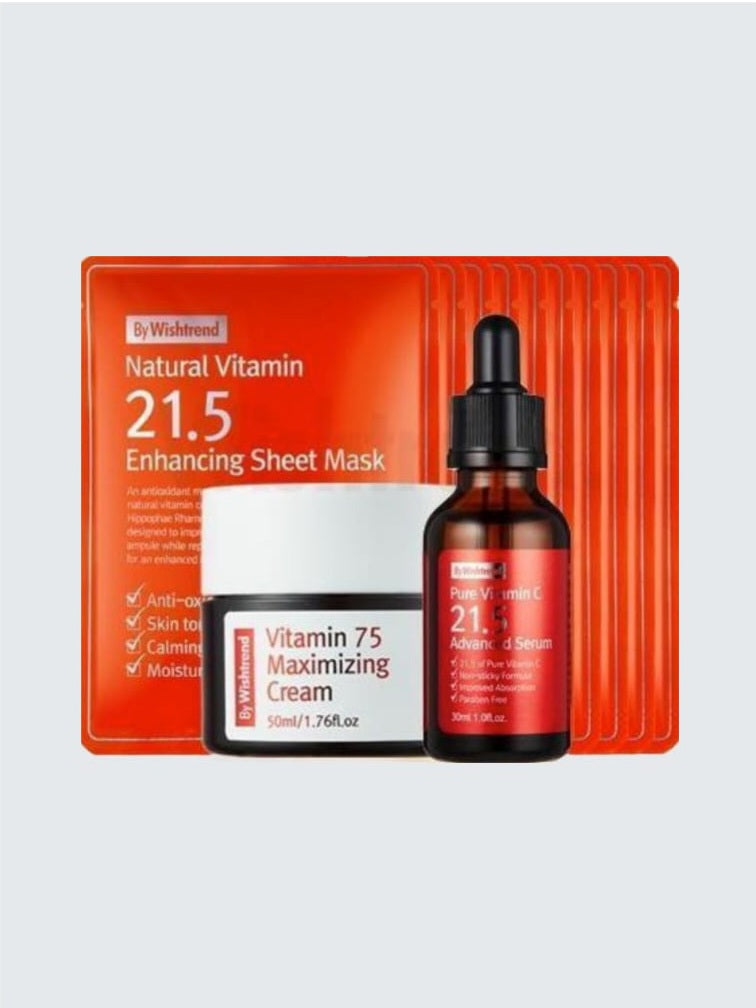 By Wishtrend - Junkie Set (Vitamin C Serum & Vitamin 75 Cream & 10 x Vitamin Mask)