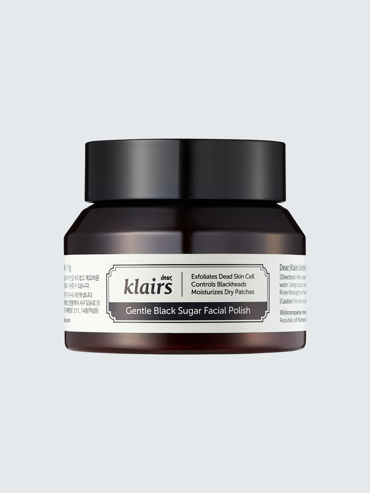 Klairs - Gentle Black Sugar Facial Polish Scrub Peeling 110gr, Απαλό scrub peeling με μαύρη ζάχαρη