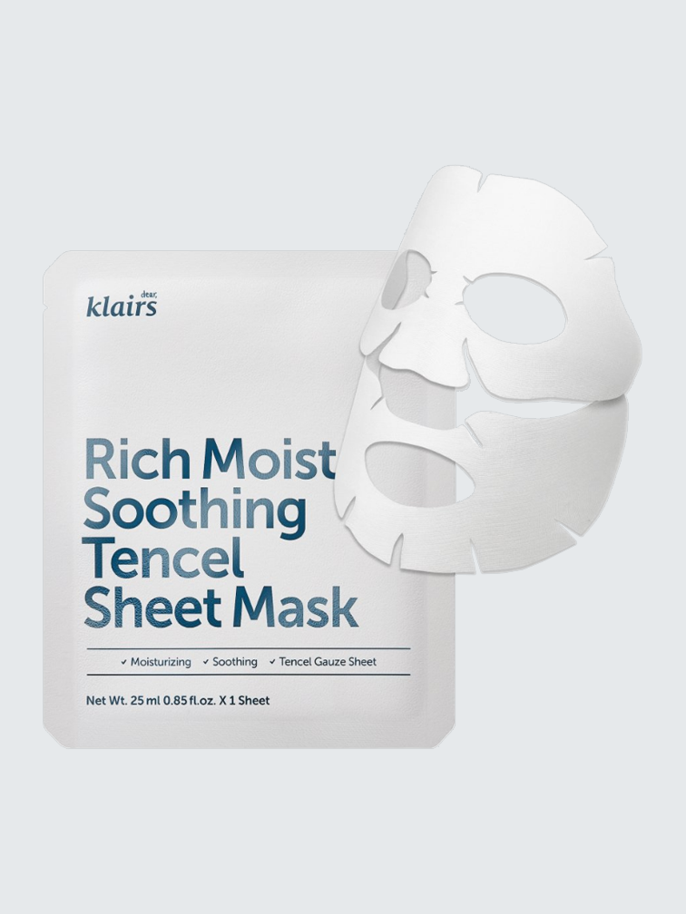 Klairs - Rich Moist Soothing Tencel Sheet Mask 25ml, Μάσκα ενυδάτωσης και αναδόμησης