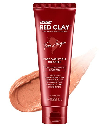 Missha - Amazon Red Clay Pore Pack Foam Cleanser 120ml